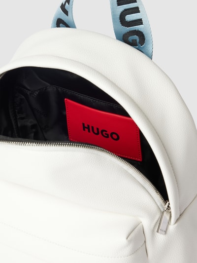 HUGO Rucksack mit Label-Details Modell 'Bel' Weiss 5