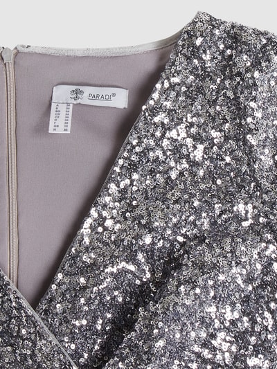 Paradi Cocktailkleid mit Pailletten Silber 2