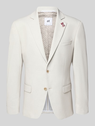 Produktfoto, Slim Fit 2-Knopf-Sakko mit Pattentaschen von ATELIER TORINO in Beige, Material-Mix mit Baumwoll-Anteil, Reverskragen, feine Struktur