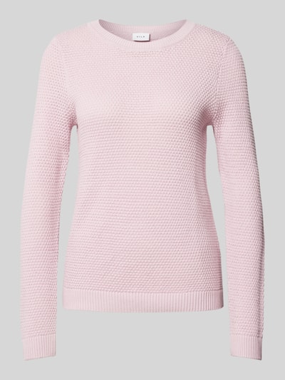 Vila Strickpullover mit Rundhalsausschnitt Modell 'Vidalo' Rosa 2