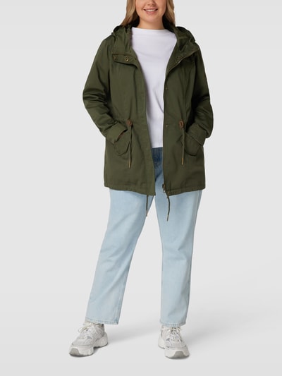 ONLY CARMAKOMA PLUS SIZE jack met labelpatch, model 'LORCA' Olijfgroen - 1