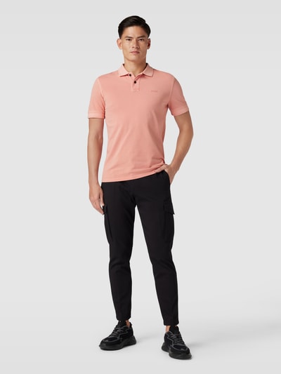 BOSS Orange Slim fit poloshirt met labeldetail, model 'Prime' Lichtrood - 1