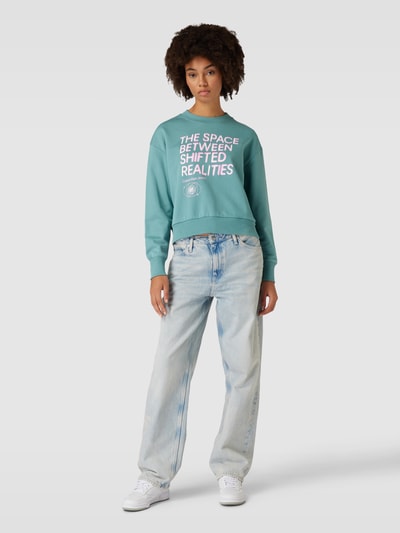 Calvin Klein Jeans Sweatshirt met statementprint, model 'FUTURE FADE' Rietgroen - 1