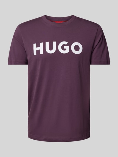 HUGO Oversized T-Shirt mit Rundhalsausschnitt Modell 'DULIVIO' Pflaume 2