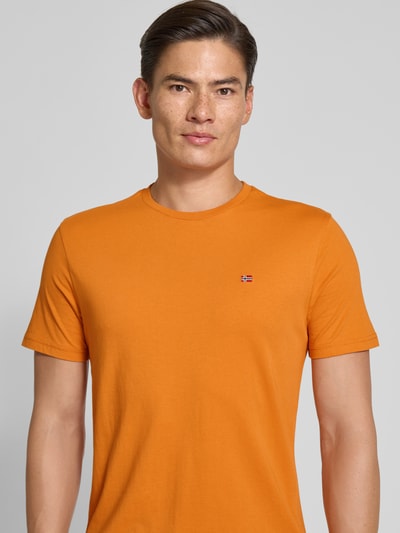 Napapijri T-Shirt mit Label-Stitching und Rundhalsausschnitt Orange 3