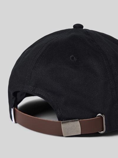 Les Deux Baseballpet met labelstitching, model 'Glen' Zwart - 3