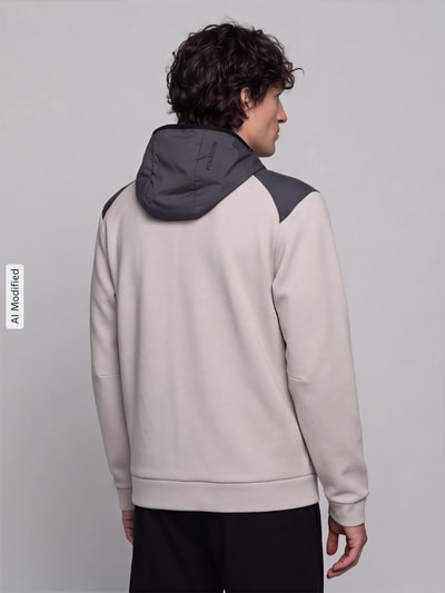 PUMA Performance Regular Fit Sweatjacke aus Baumwoll-Mix Modell 'PUMATECH' Hellgrau 5