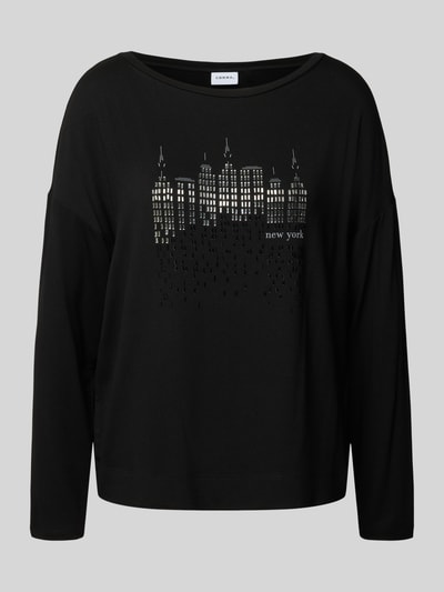 comma Oversized Longsleeve mit Label-Detail Black 2