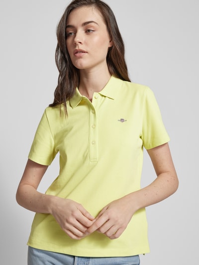 Gant Slim Fit Poloshirt mit Label-Stitching Neon Gruen 3