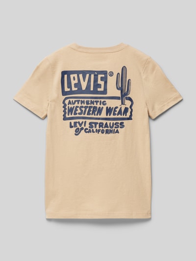 Levi’s® Kids T-shirt z nadrukiem z logo model ‘CACTUS’ Camel 3