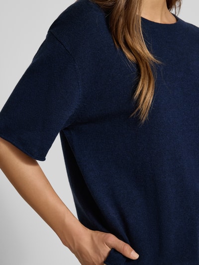 0039 Italy Strickshirt aus Kaschmir-Mix Modell 'Ines' Dunkelblau 3