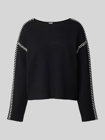 YAS Gebreide pullover met ronde hals, model 'STITCHA' Zwart - 2