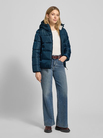 Tom Tailor Denim Regular Fit pikowana kurtka z przeszyciem z logo Ciemnoniebieski 1