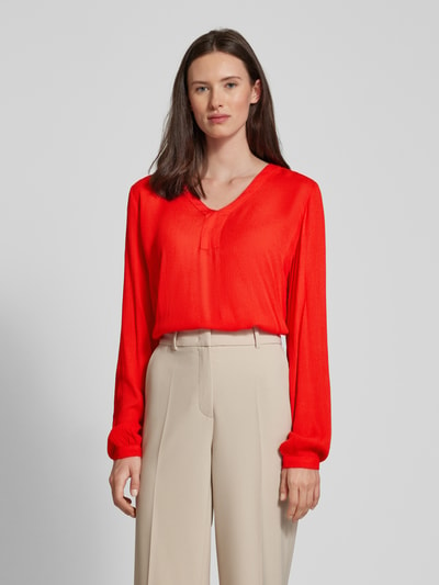 Kaffe Blouseshirt van viscose met V-hals, model 'AMBER' Rood - 4