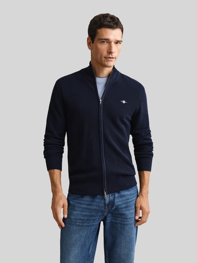 GANT Regular Fit Strickjacke aus reiner Baumwolle Marine 4