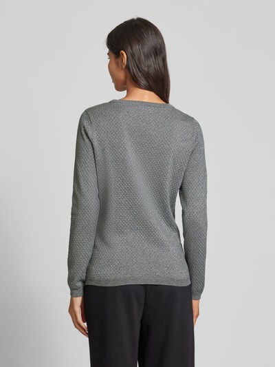 Vero Moda Regular fit gebreide pullover met effectgaren, model 'CARE SHINE' Antraciet - 5