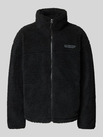 REVIEW Fleecejacke mit Stehkragen und Label-Detail Black 2