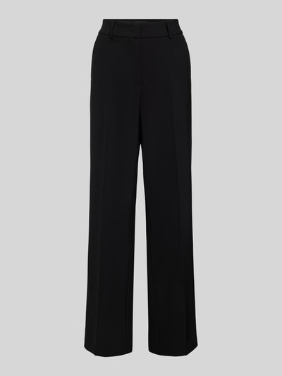 Cambio Regular fit stoffen broek met persplooien, model 'AMELIE' Zwart - 2