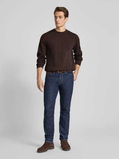 Casual Friday Gebreide pullover met ronde hals, model 'THEO' Chocoladebruin - 1