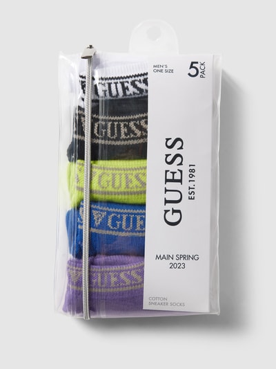 Guess Sneakersocken mit Label-Print im 5er-Pack Royal 3