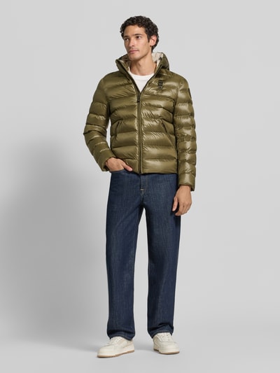 Blauer USA Steppjacke mit Zweiwege-Reißverschluss Modell 'ADAMS' Oliv 1