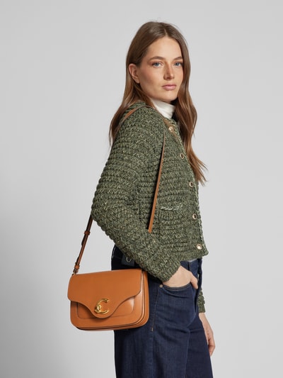 Coccinelle Crossbody Bag aus Leder mit Label-Detail Cognac 1