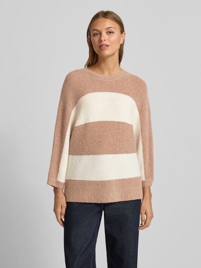 Fynch-Hatton Strickpullover mit Rundhalsausschnitt Hellbraun 4