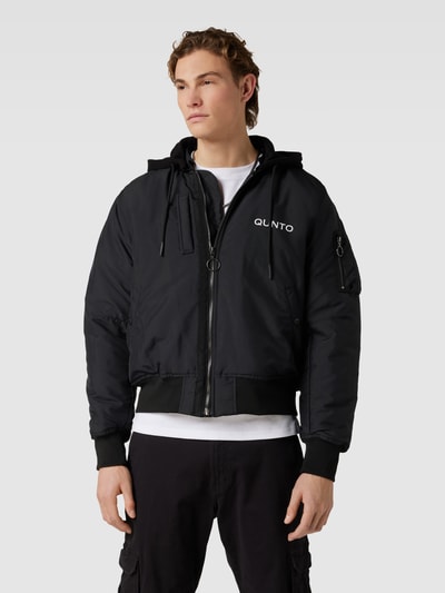 Qunto Bomberjacke mit Label-Print Black 4