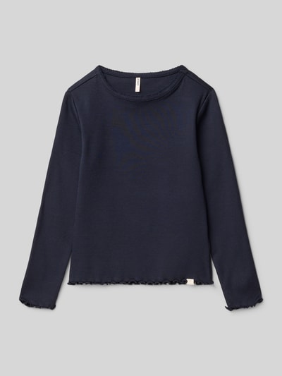 Only Slim fit shirt met lange mouwen van katoenmix, model 'TRINNY LIFE' Marineblauw - 1