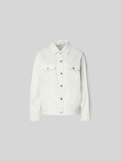 Produktfoto, Regular Fit Jacke mit Umlegekragen von Anine Bing in Weiß, reine Baumwolle, durchgängige Knopfleiste, Eingriff- und Brusttaschen