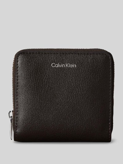 CK Calvin Klein Portfel z napisem z logo Ciemnobrązowy 1