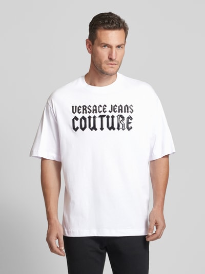 Versace Jeans Couture Oversized T-shirt met labelprint Wit - 4