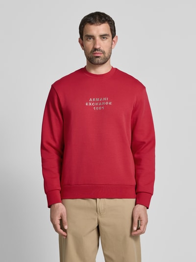 ARMANI EXCHANGE Sweatshirt met labelstitching Rood - 4