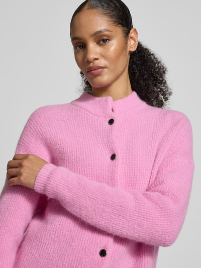 Gestuz Regular Fit Cardigan aus Alpaka-Mix Modell 'Alpha' Pink 3