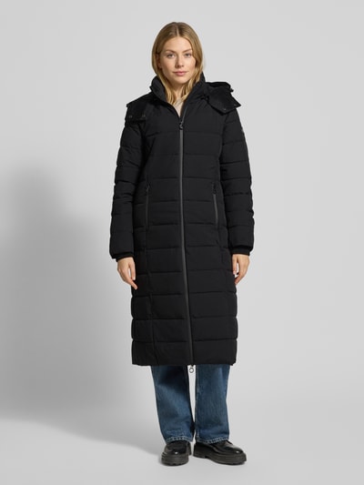 NAUTGÅRD Gewatteerde lange jas met Sorona® Aura-vulling Zwart - 4