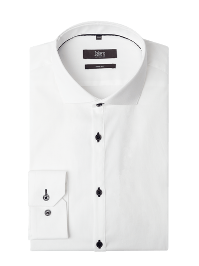 JAKE*S SUPER SLIM Super Slim Fit Business-Hemd mit Stretch-Anteil  Weiss 2