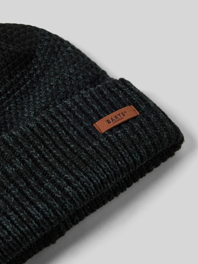 Barts Czapka beanie z detalem z logo Czarny 2