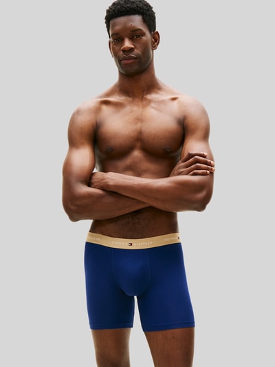 Tommy Hilfiger obcisłe bokserki o kroju regular fit z mieszanki bawełny w zestawie 3 szt. Granatowy 4