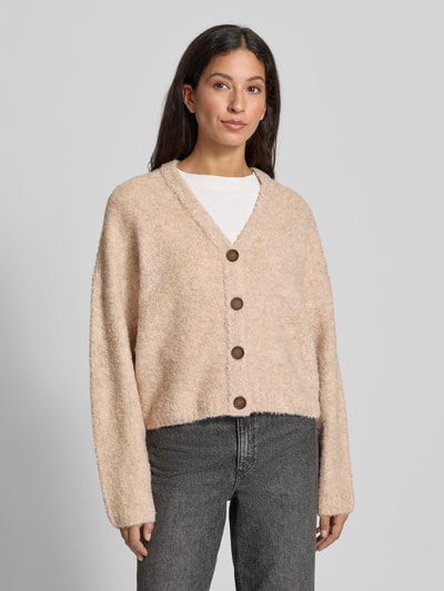 JAKE*S STUDIO WOMAN Strickjacke in Bouclé-Optik mit V-Ausschnitt Sand 4