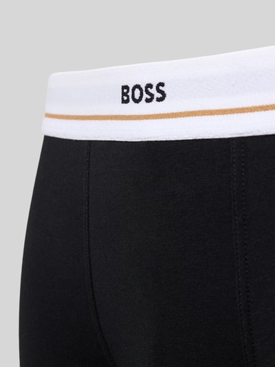 Produktfoto, Obcisłe bokserki z mieszanki bawełny, efekt: jednolity kolor, z napisem z logo, elastyczny ściągacz, 5 szt., Model 'ESSENTIAL' od BOSS
