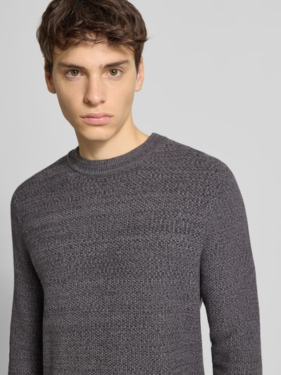 Superdry Gebreide pullover met ribboorden Donkergrijs - 3