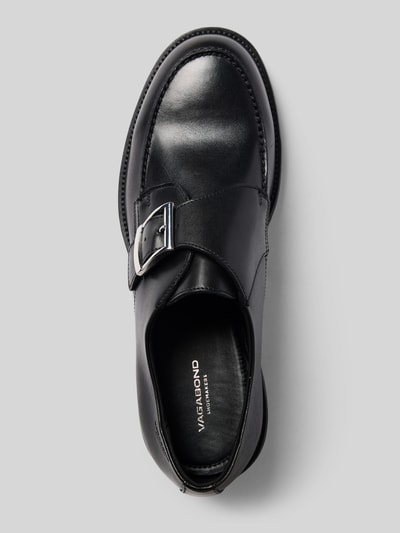 Produktfoto, schwarzer Loafer aus echtem Rindsleder Modell 'KENOVA' von Vagabond, glatte Oberfläche mit silberner Schnalle, Damen Loafer von Vagabond