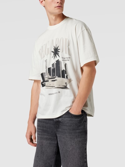 Pegador Oversized T-Shirt mit  Logo-Print Modell 'MIRAMAR' Weiß 4