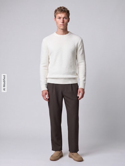 Strellson Pullover mit weicher Strukturoptik Offwhite 1