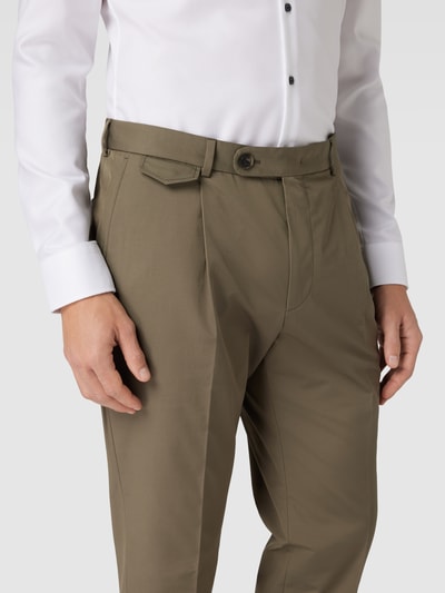 Windsor Chino met klepzak, model 'Silvi' Olijfgroen - 3