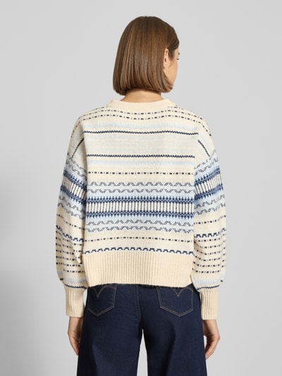 ONLY Regular Fit Strickpullover mit überschnittenen Schultern Modell 'ARIANNE' Hellblau 5