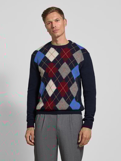 Gant Gebreide pullover met ronde hals Marineblauw - 4