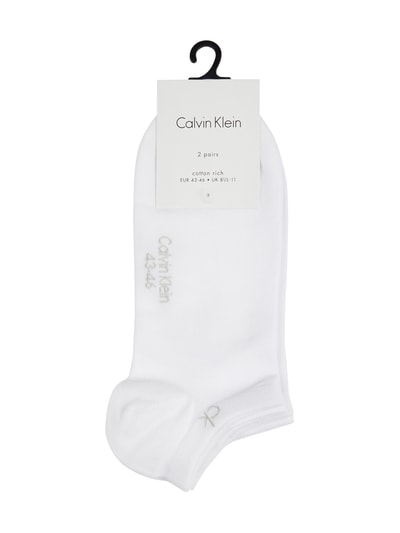 CK Calvin Klein Sneakersocken mit Label-Print im 2er-Pack Weiss 2