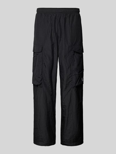 EA7 Emporio Armani Trackpants met klepzakken en logoprint Zwart - 1