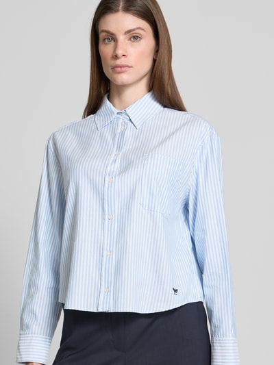 Weekend Max Mara Bluzka koszulowa o kroju regular fit z czystej bawełny model ‘NUORO’ Jasnoniebieski 3